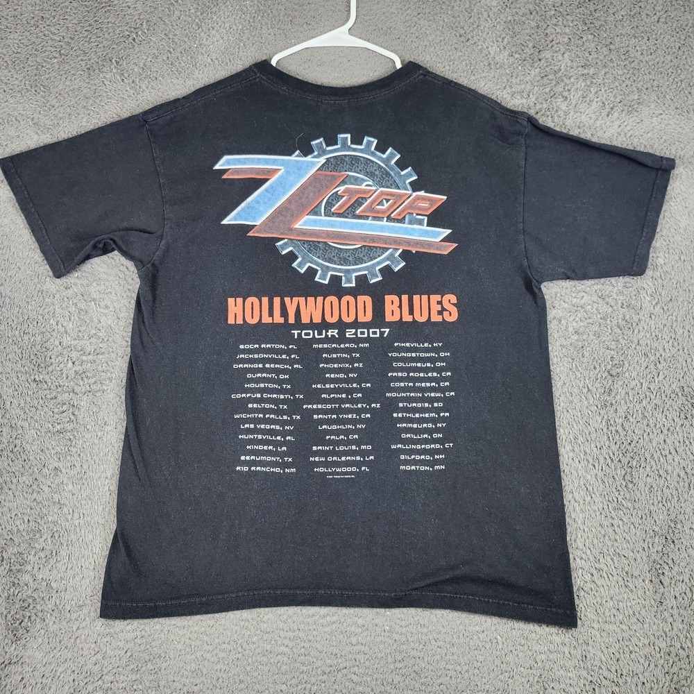 ZZ TOP 2007 Tour T-Shirt Mens Size Large Black Band Tee Dusty Hill Billy Gibbons - Picture 5 of 8